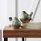 Ceramic Bird Figurines with Unglazed Accents Set
